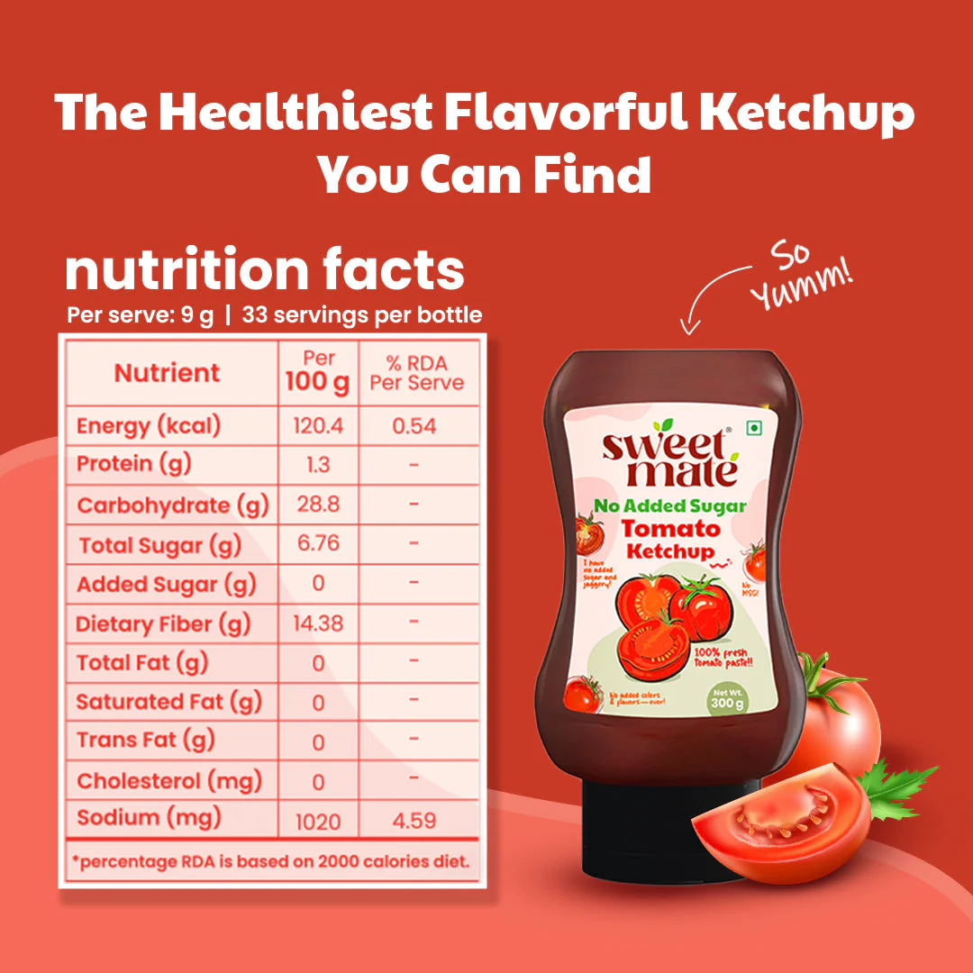Sweetmate Tomato Ketchup | No Added Sugar & Jaggery | 300g - Image 2