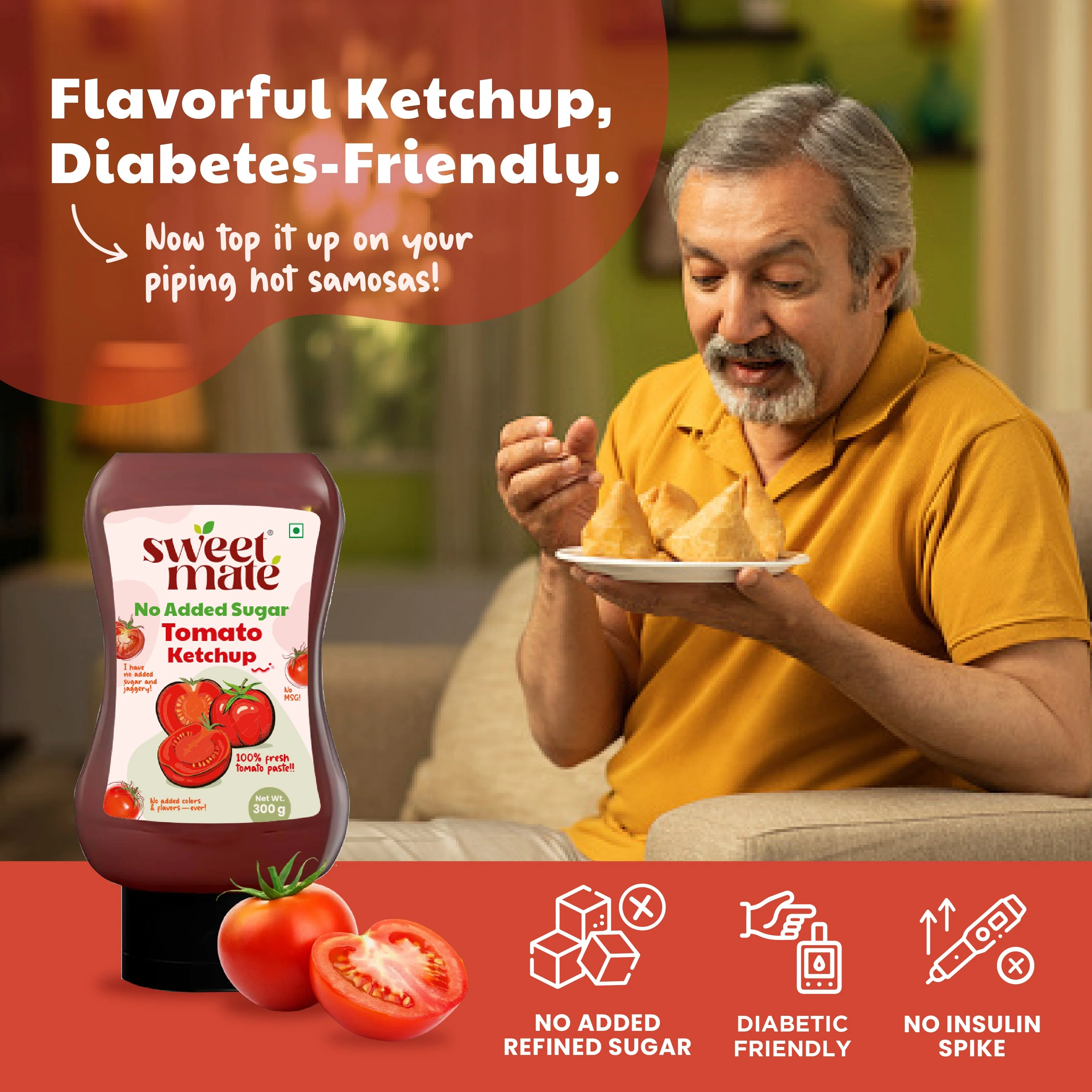 Sweetmate Tomato Ketchup | No Added Sugar & Jaggery | 300g - Image 4