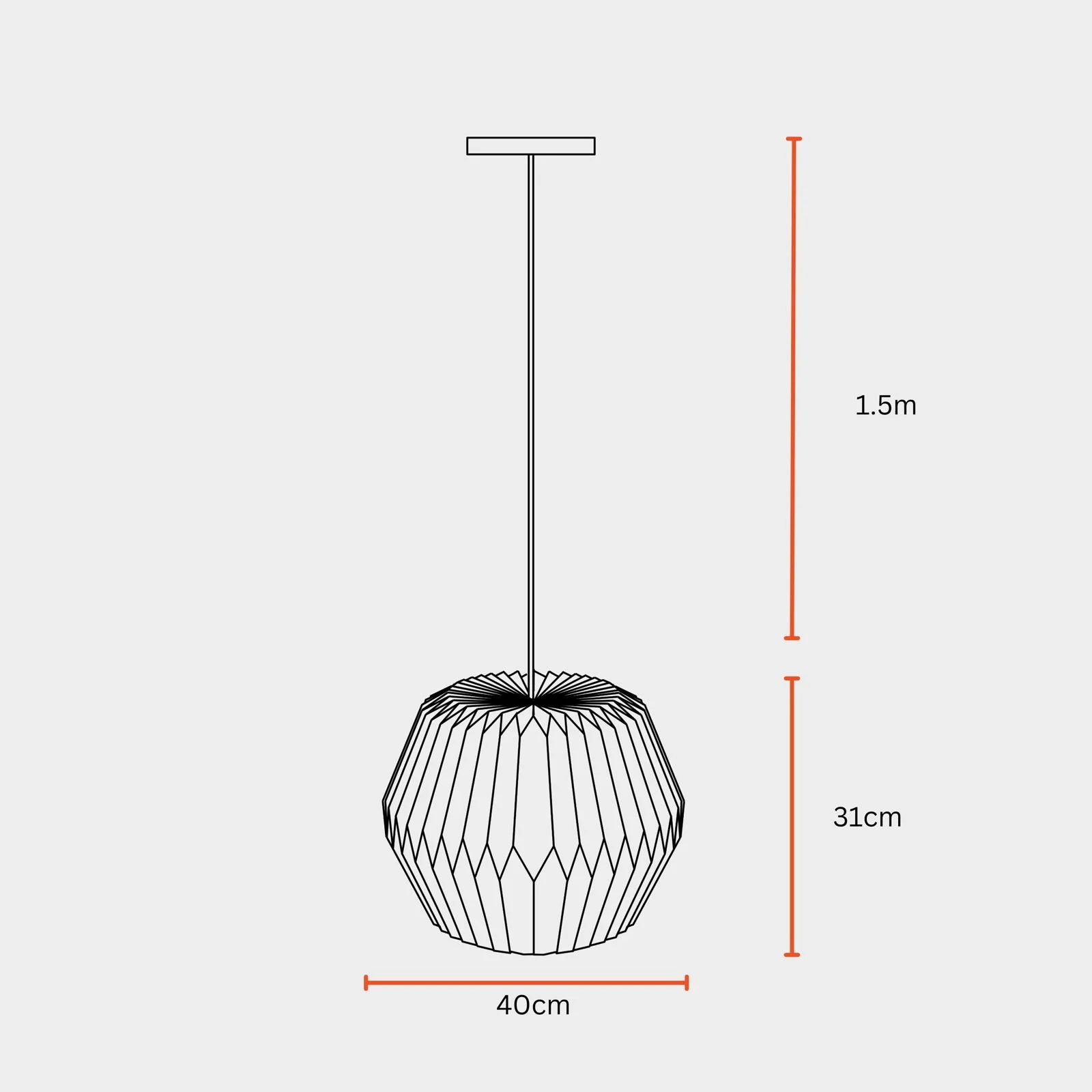 Tabla Origami Pendant Lamp - Scandinavian Design, Handpleating, Origami Lampshade - Image 5