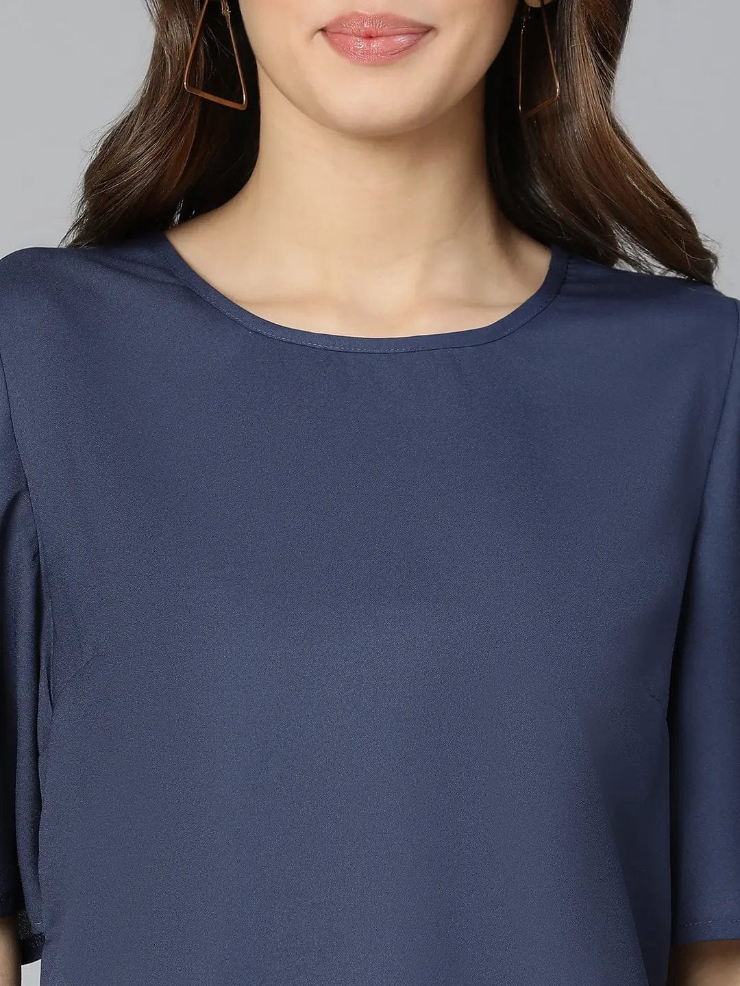 Talc Splid Blue Partywear Women Top - Image 6