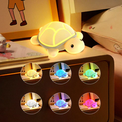 Tappy: Adorable Silicone Turtle Night Lamp – BPA-Free, USB Rechargeable Soft LED Light with Tap Control for Bedroom Ambience, Kids’ Gifting & Cozy Décor - Image 2