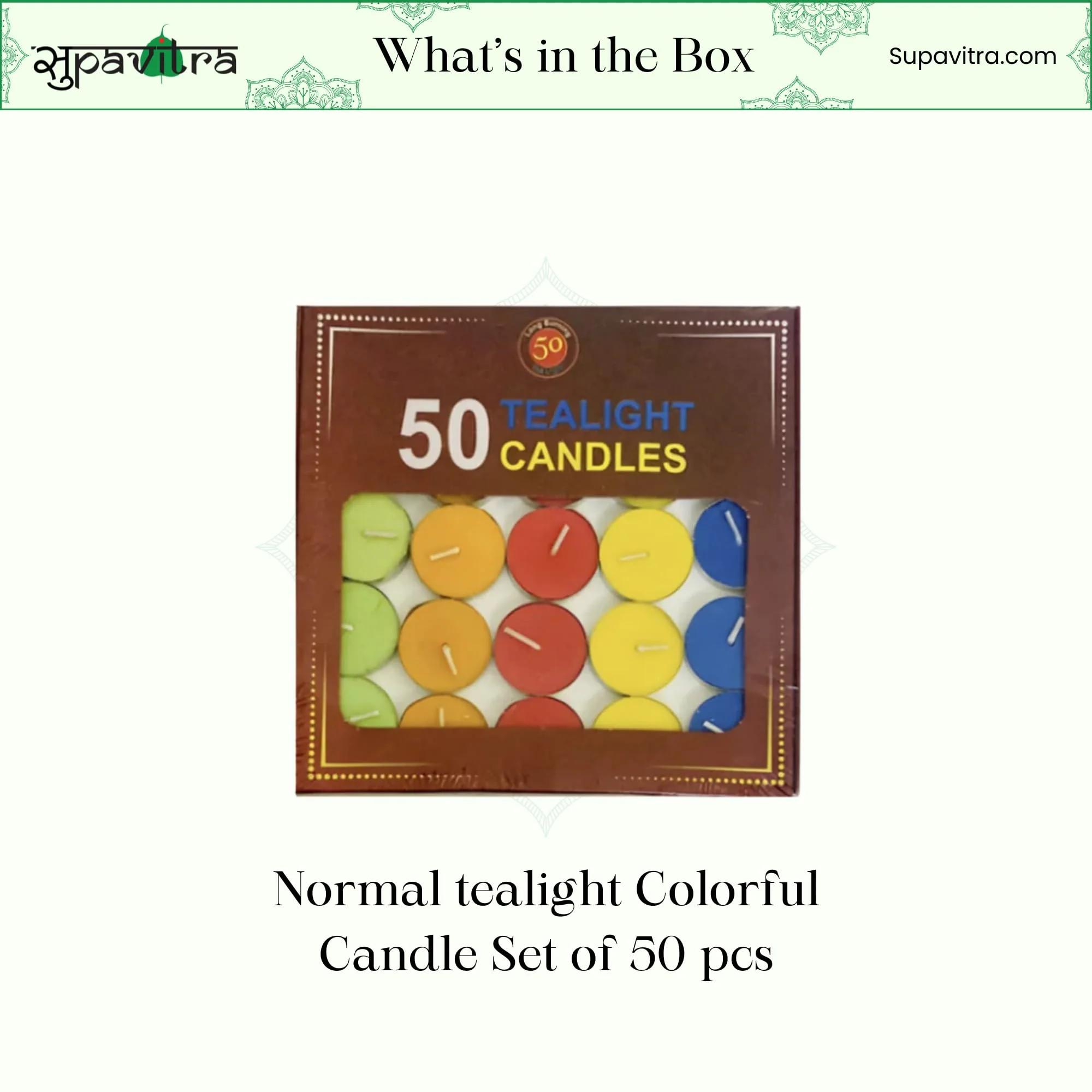 Tealight Candles for Home Decoration, Diwali Decoration Light Set of 50 - Image 3