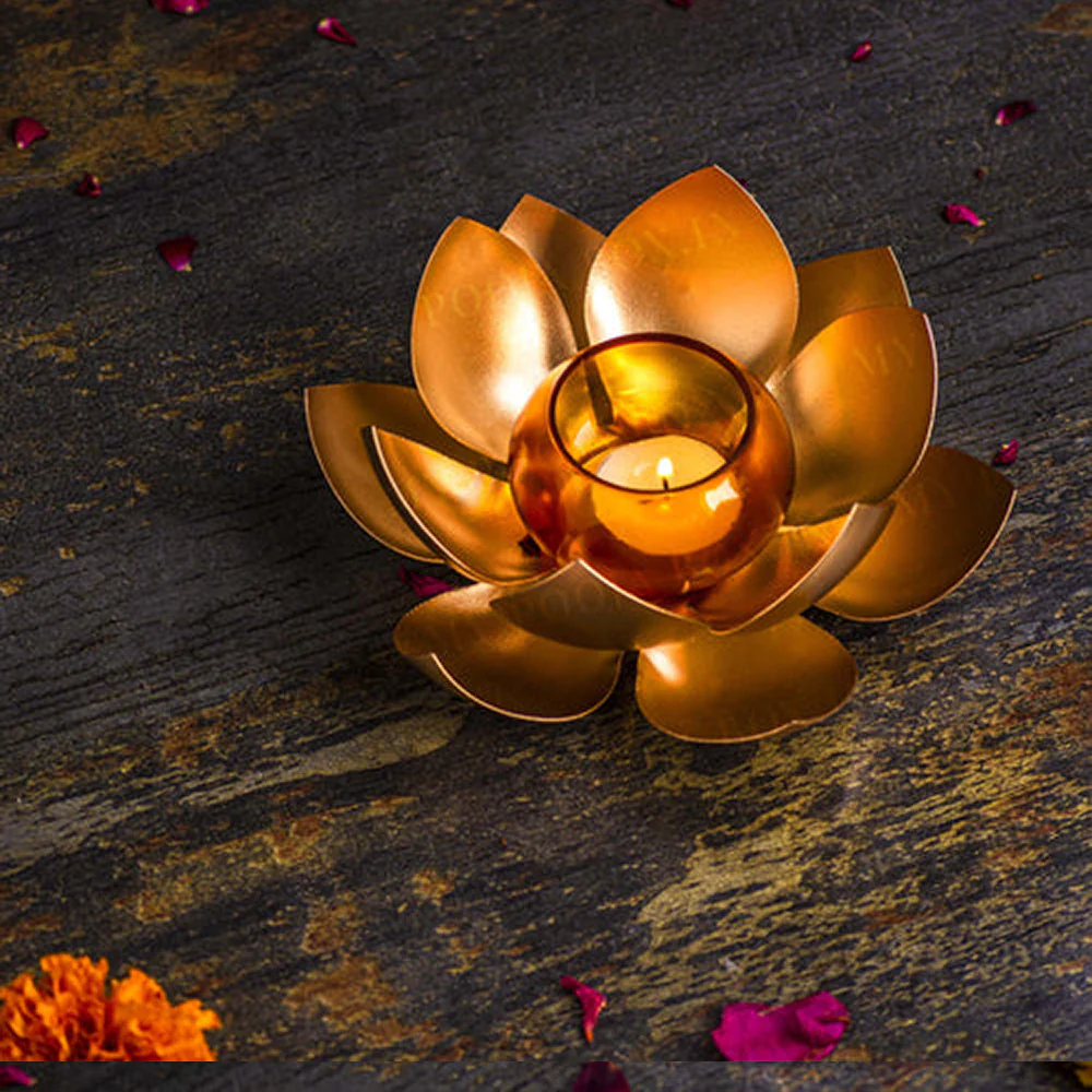 Tealight Golden Lotus Jar - Image 3