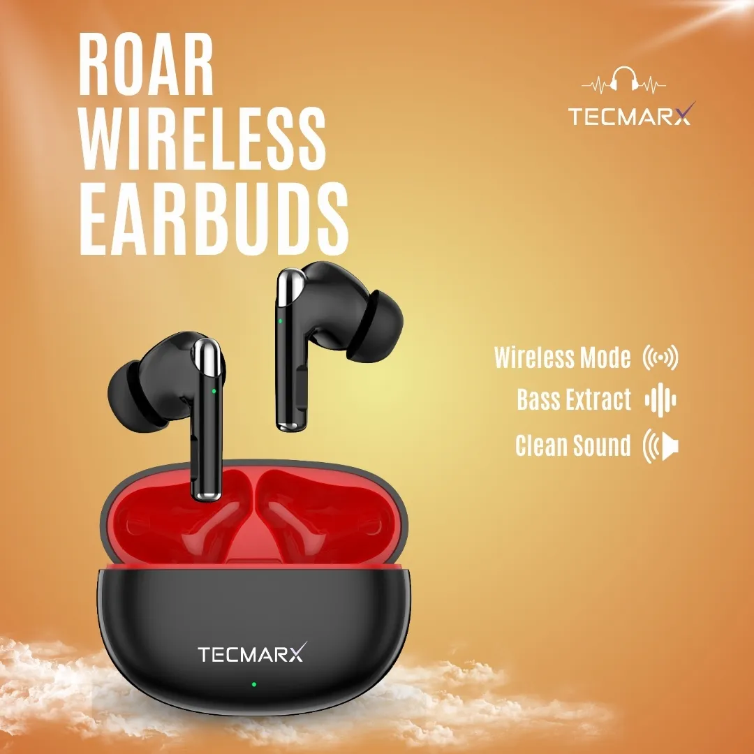 TecMarx Roar Bluetooth Earbuds | 30 Hr Playtime - Image 2