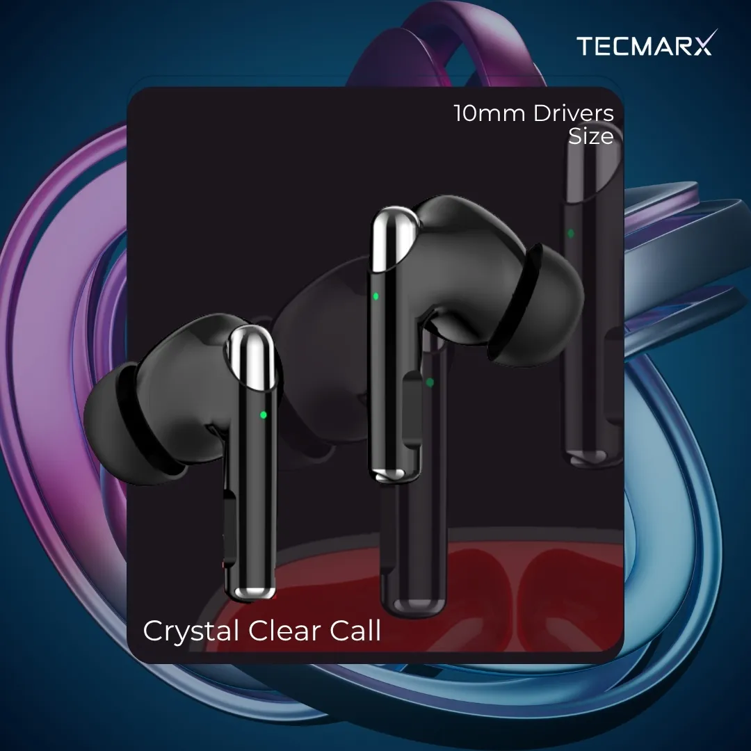 TecMarx Roar Bluetooth Earbuds | 30 Hr Playtime - Image 3