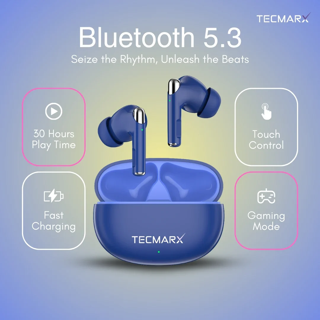 TecMarx Roar Bluetooth Earbuds | 30 Hr Playtime - Image 9