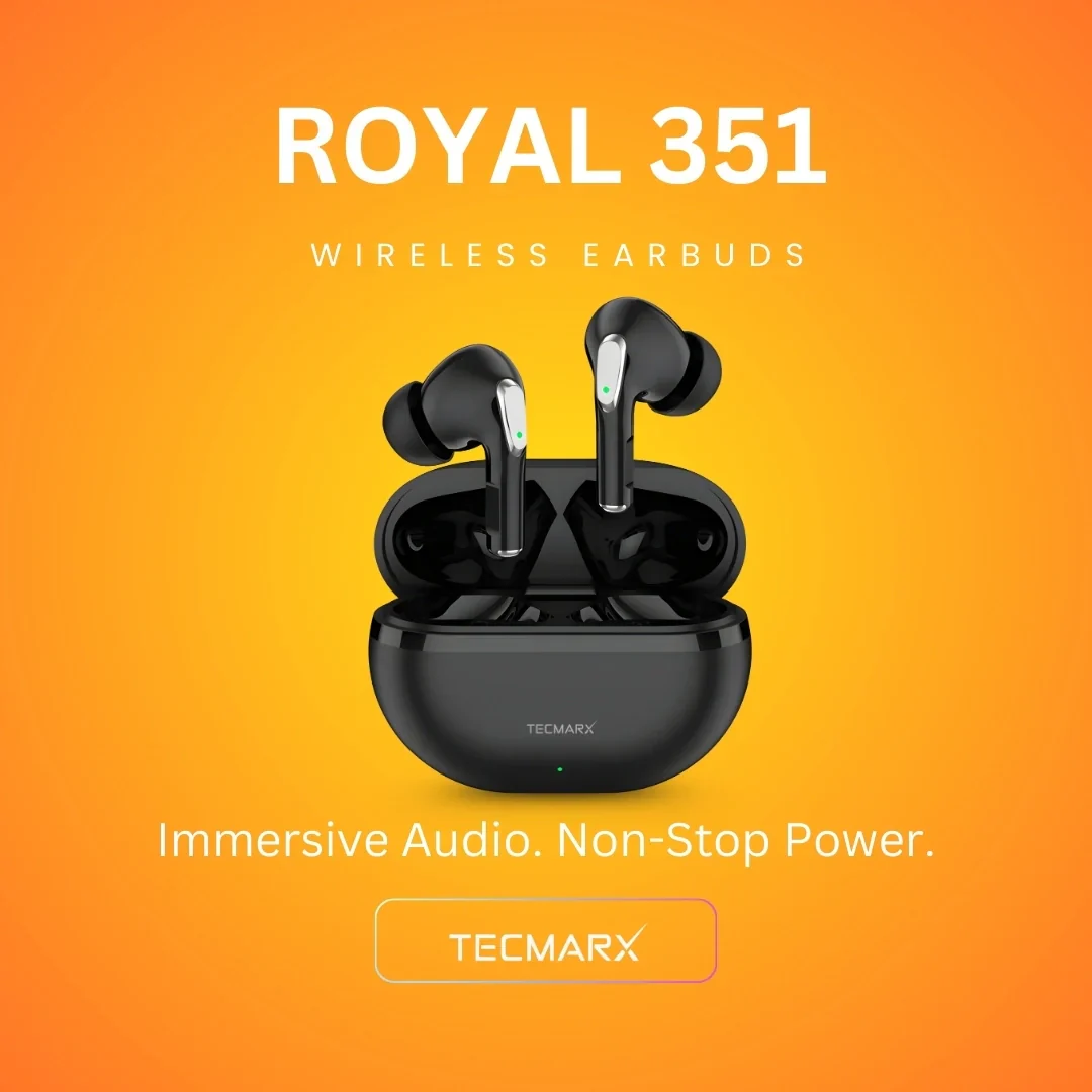 Tecmarx Royal 351 Bluetooth Earbuds | 30 Hr Playtime  | Balance Sound - Image 7