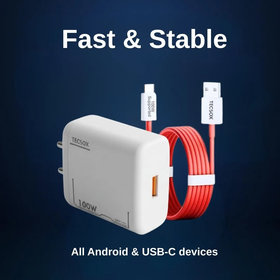 TecSox 100W Charger + Cable | Fast Charging and Data Transfer - Image 4