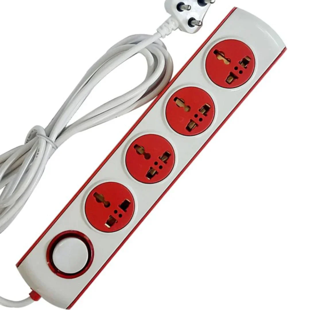TecSox 4 Pin Extention Board  | 2.7 m length with Fuse and International Sockets - Image 2