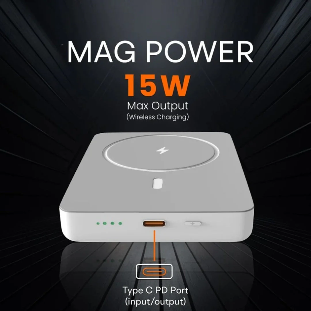 TecSox 5000mAh | Wireless With MagSafe Compact Pocket Size Power Bank | Lithium Polymer - Image 6