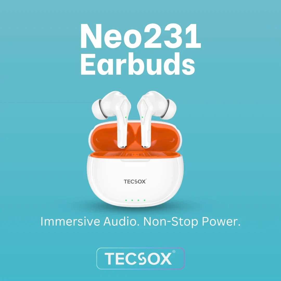 TecSox Neo231 Wireless Earbud With Deep Bass & Comfortable Fit | IPX Water Resistant - Image 10