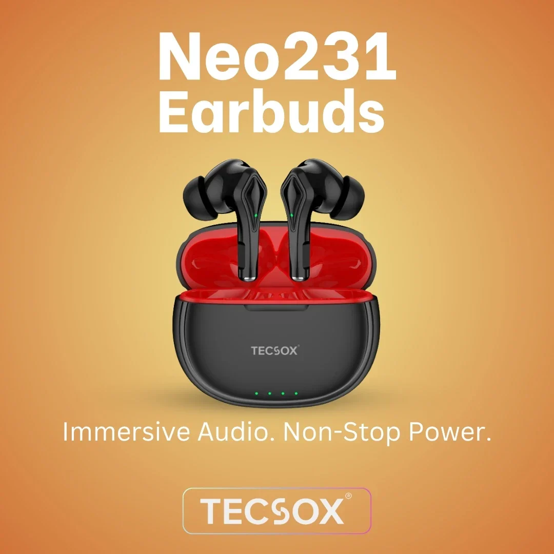 TecSox Neo231 Wireless Earbud With Deep Bass & Comfortable Fit | IPX Water Resistant - Image 17