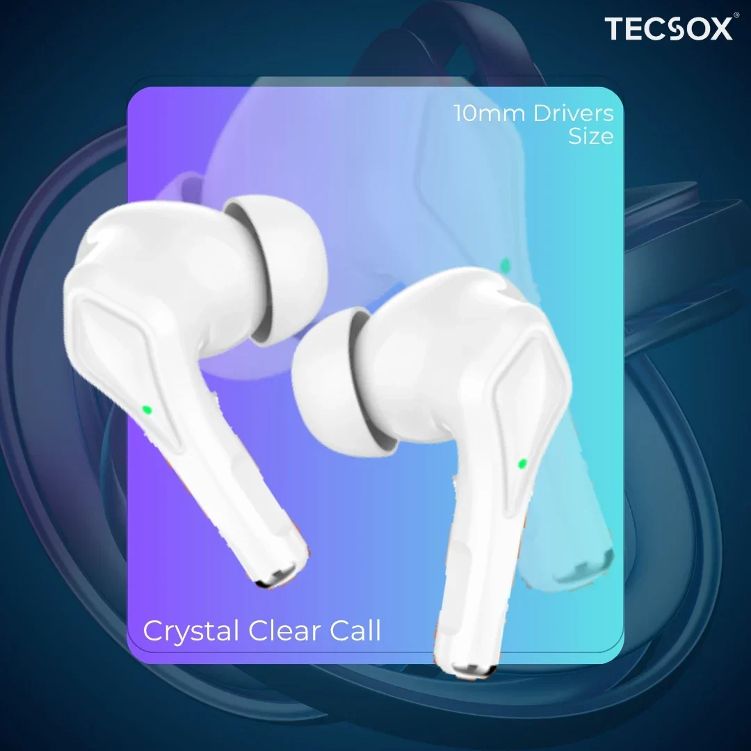 TecSox Neo231 Wireless Earbud With Deep Bass & Comfortable Fit | IPX Water Resistant - Image 25