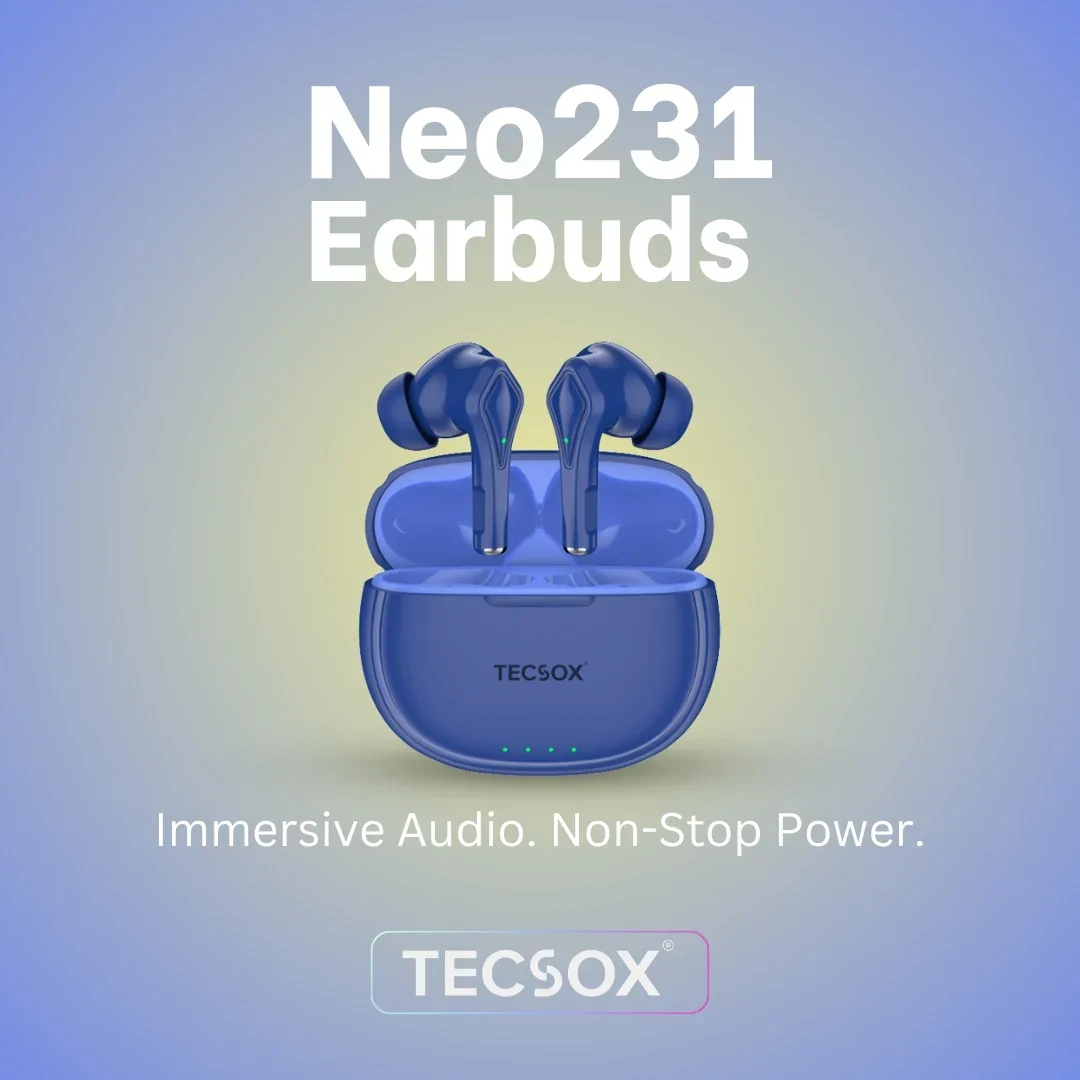 TecSox Neo231 Wireless Earbud With Deep Bass & Comfortable Fit | IPX Water Resistant - Image 29
