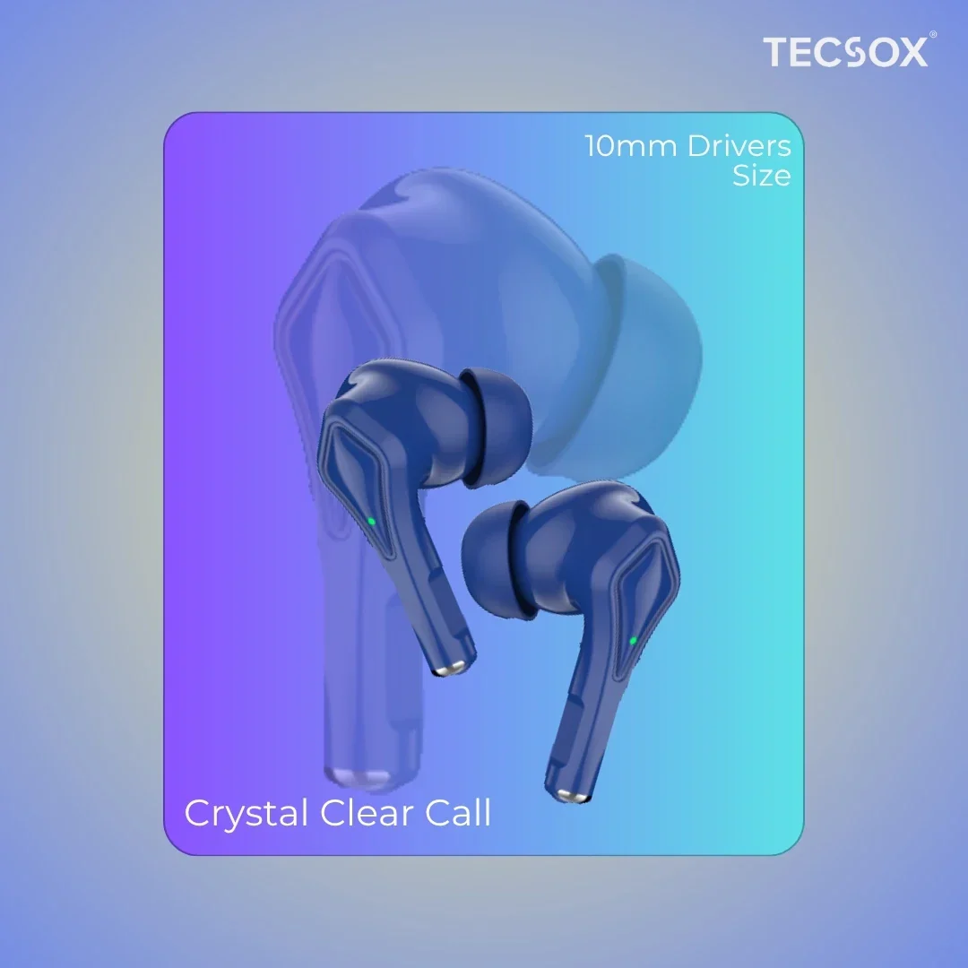 TecSox Neo231 Wireless Earbud With Deep Bass & Comfortable Fit | IPX Water Resistant - Image 31