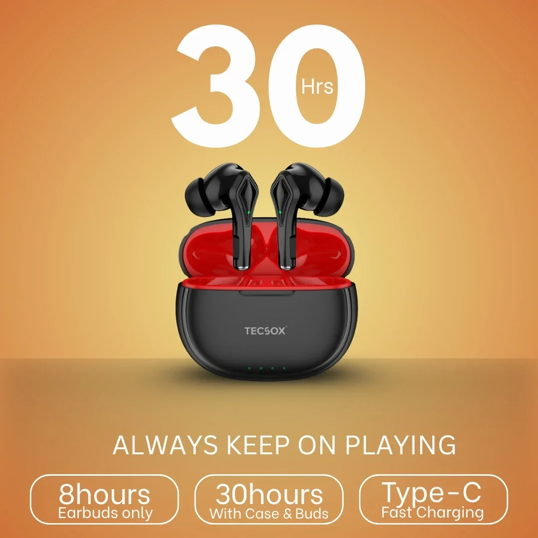 TecSox Neo231 Wireless Earbud With Deep Bass & Comfortable Fit | IPX Water Resistant - Image 44