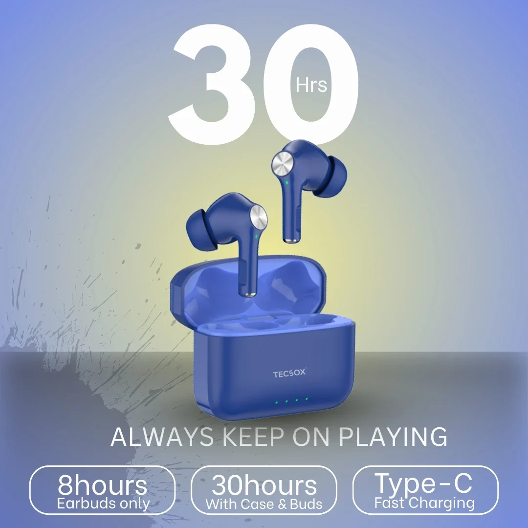 TecSox Neo411 Wireless Earbud With Deep Bass & Comfortable Fit | IPX Water Resistant - Image 27