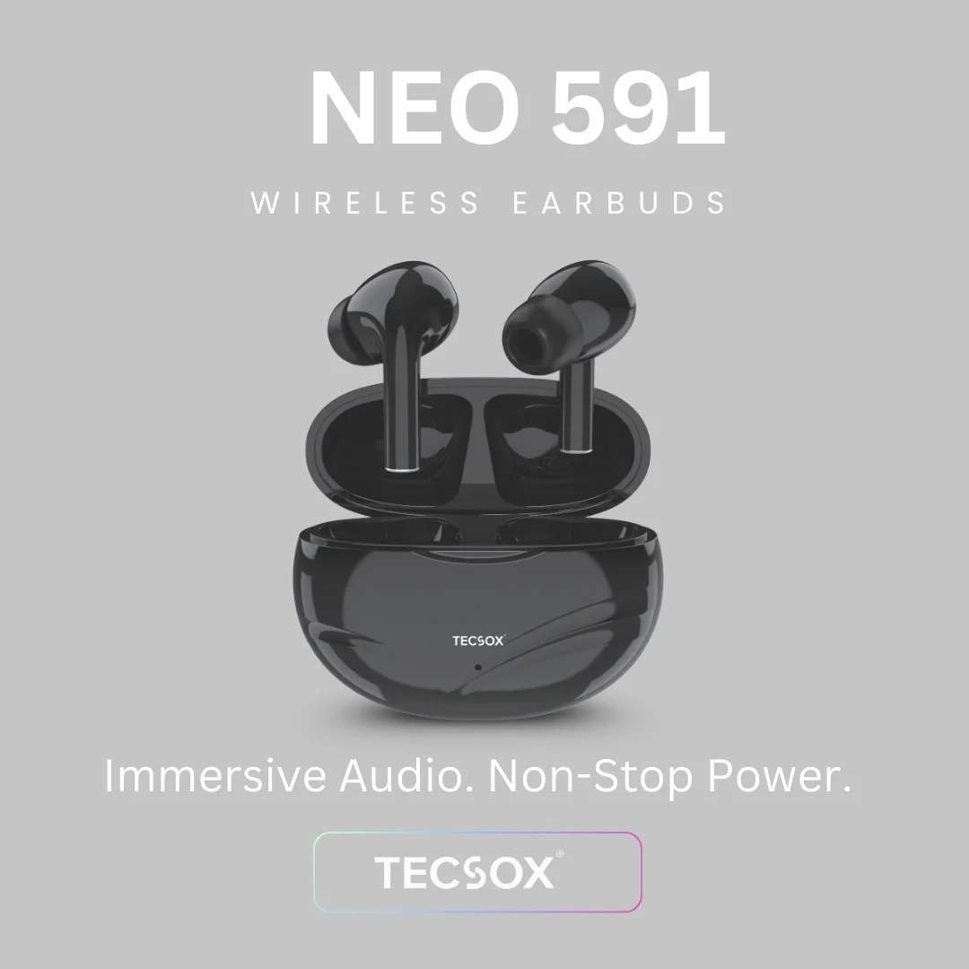 TecSox Neo591 Wireless Earbud With Deep Bass & Comfortable Fit | IPX Water Resistant - Image 5