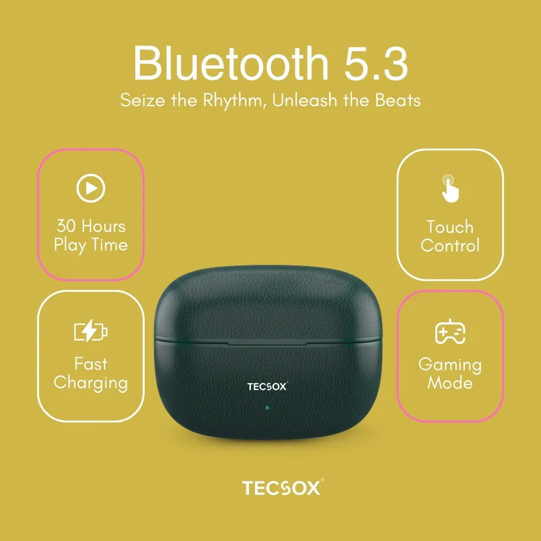 TecSox Neo771 Wireless Earbud With Deep Bass & Comfortable Fit | IPX Water Resistant - Image 22