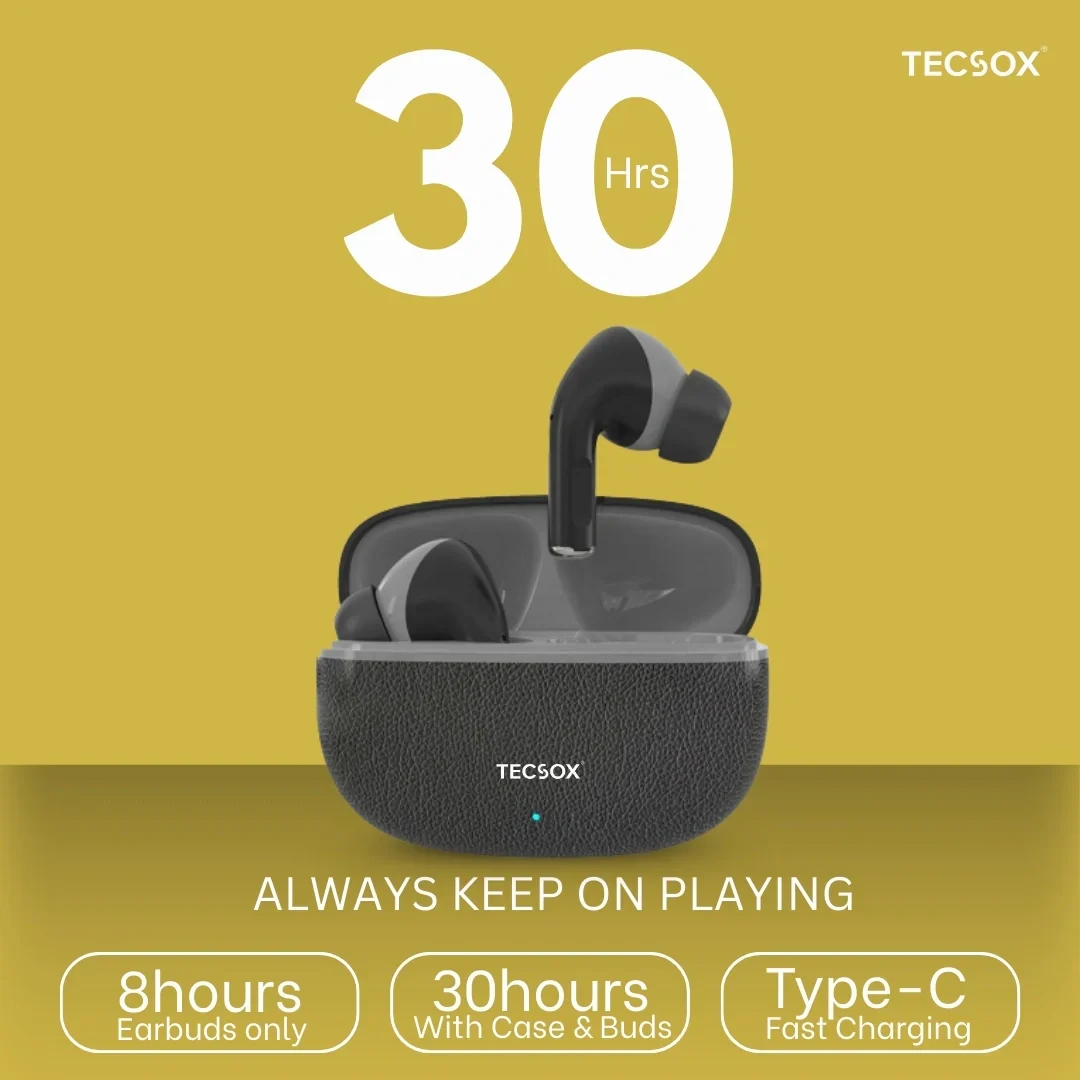 TecSox Neo771 Wireless Earbud With Deep Bass & Comfortable Fit | IPX Water Resistant - Image 8