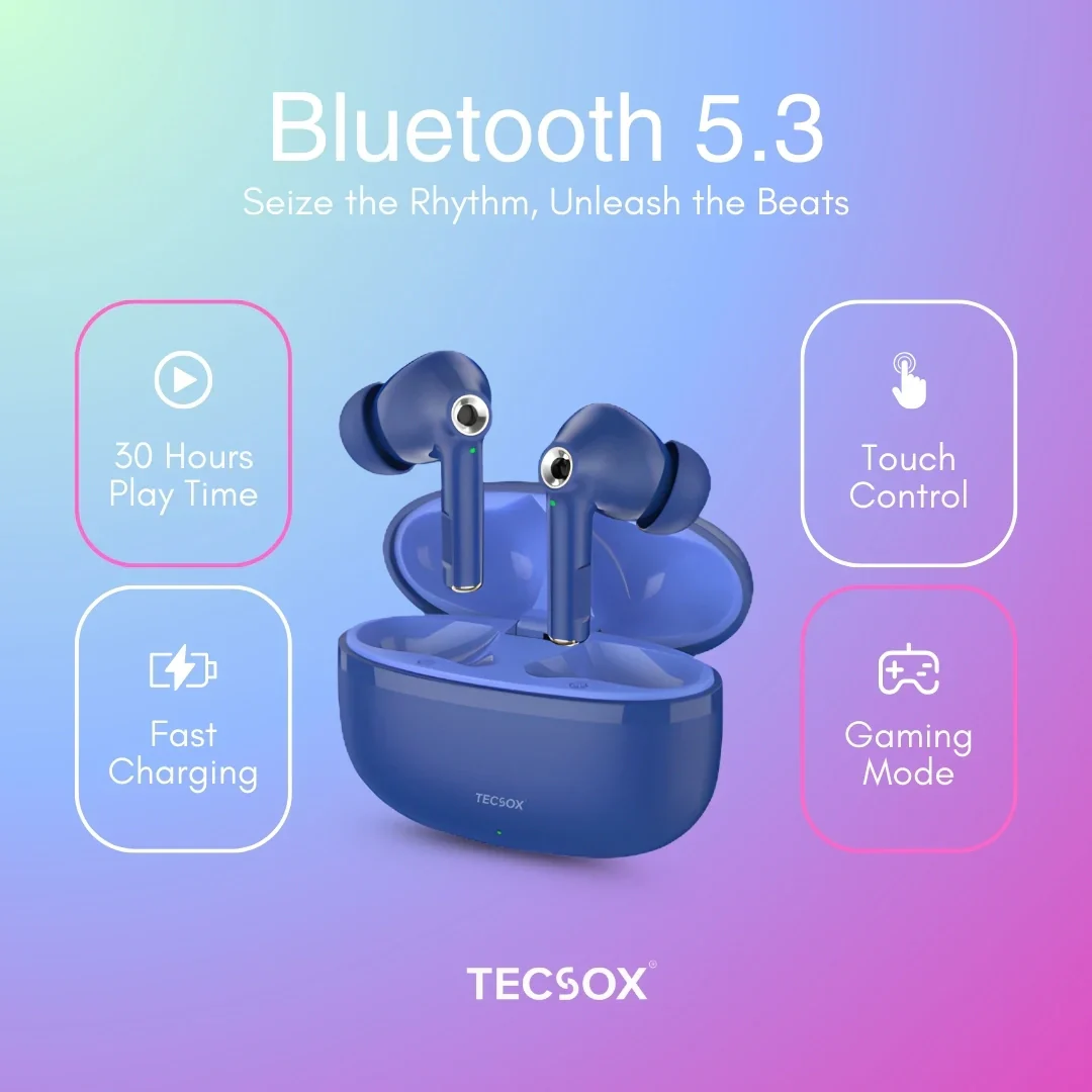 TecSox Omega 201 Wireless Earbud With Deep Bass & Comfortable Fit | IPX Water Resistant - Image 29
