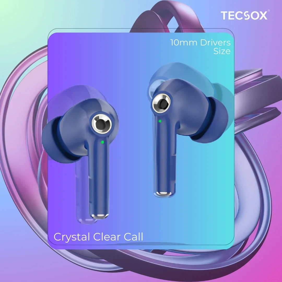 TecSox Omega 201 Wireless Earbud With Deep Bass & Comfortable Fit | IPX Water Resistant - Image 30