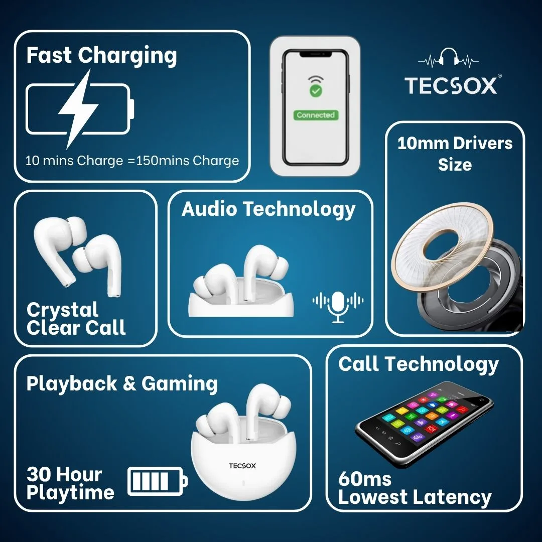 TecSox Omega Wireless Earbud With Comfortable Fit | IPX Water Resistant - Image 19