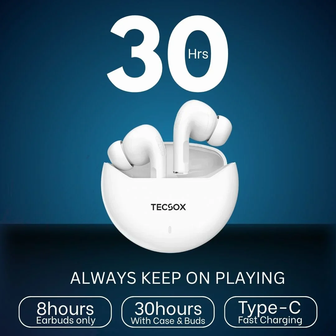 TecSox Omega Wireless Earbud With Comfortable Fit | IPX Water Resistant - Image 29