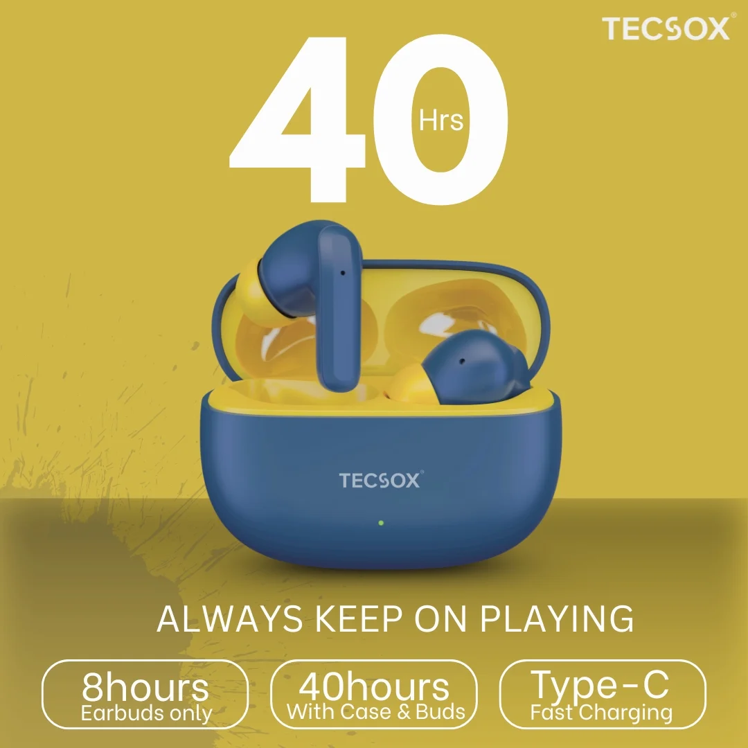 TecSox Wave Bluetooth Earbuds | Deep Bass | IPX water resistance - Image 18