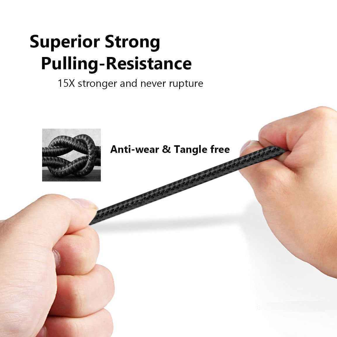 TexoVera 65W Type C Fast Charging Cable - 1m 3A for Smartphones, Tablets, Laptops, Quick Charge 3.0, 480Mbps Data Sync, Black - Image 5