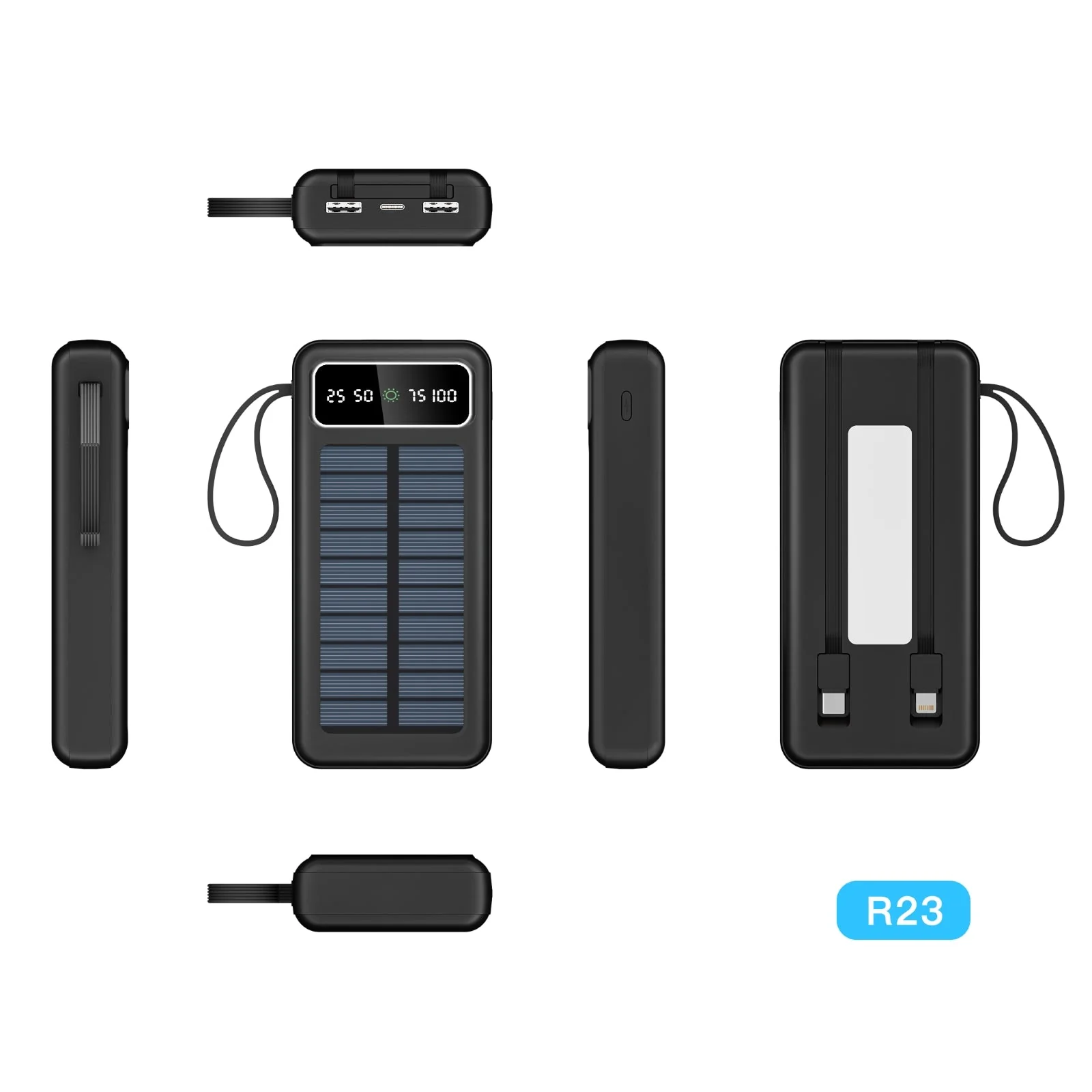 TexoVera Solar Power Bank 10000 mAh - 15W Solar with Lithium Polymer Battery (R21-Solar-10K) - Image 3