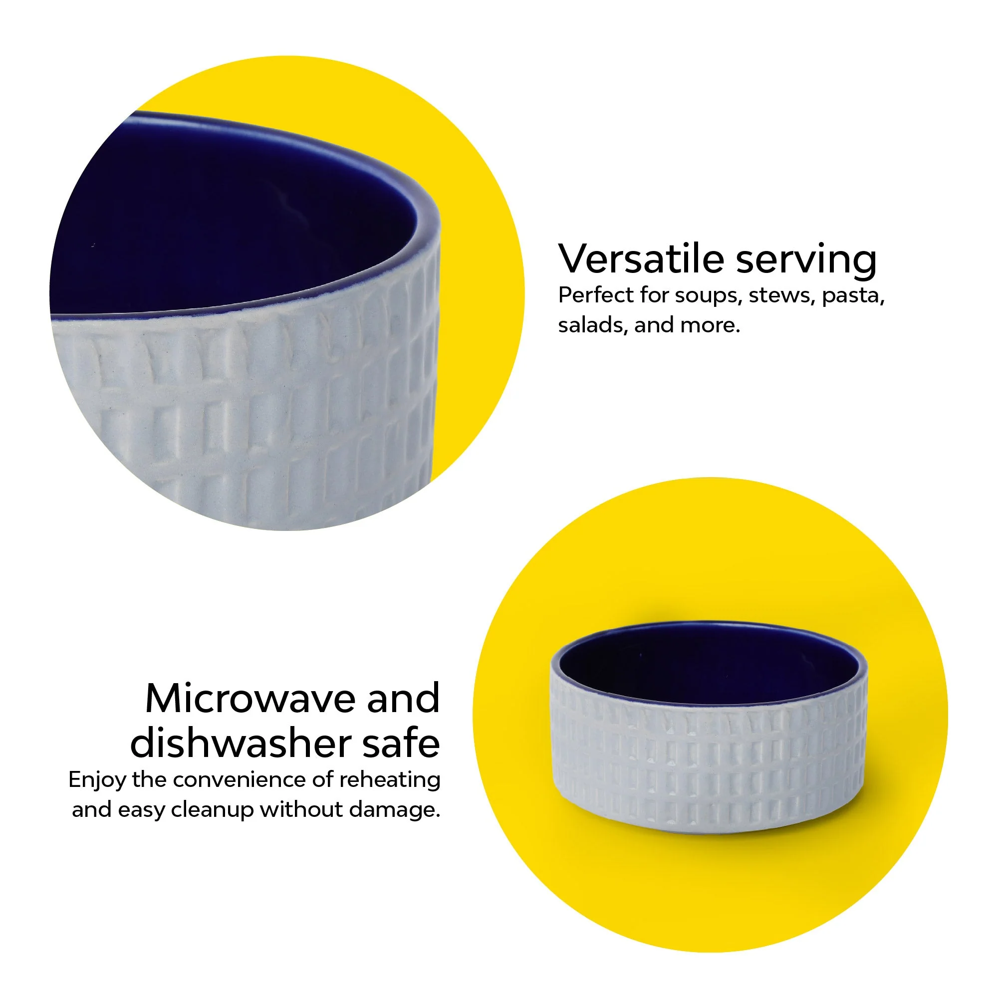 Textured Ceramic Serving Bowl | Set Of 2 - Image 13