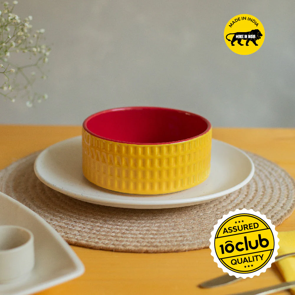 Textured Ceramic Serving Bowl | Set Of 2 - Image 2