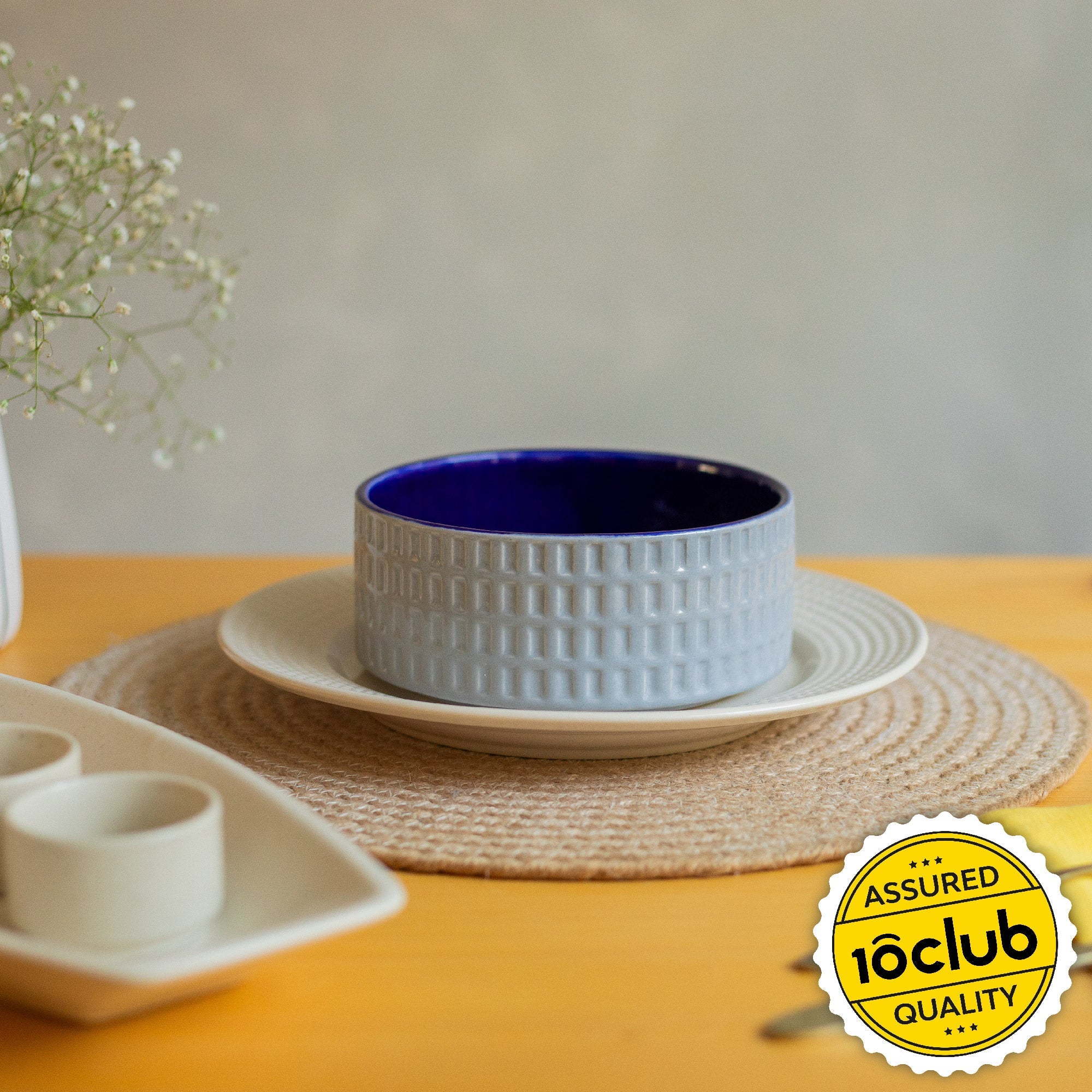 Textured Ceramic Serving Bowl | Set Of 2 - Image 9