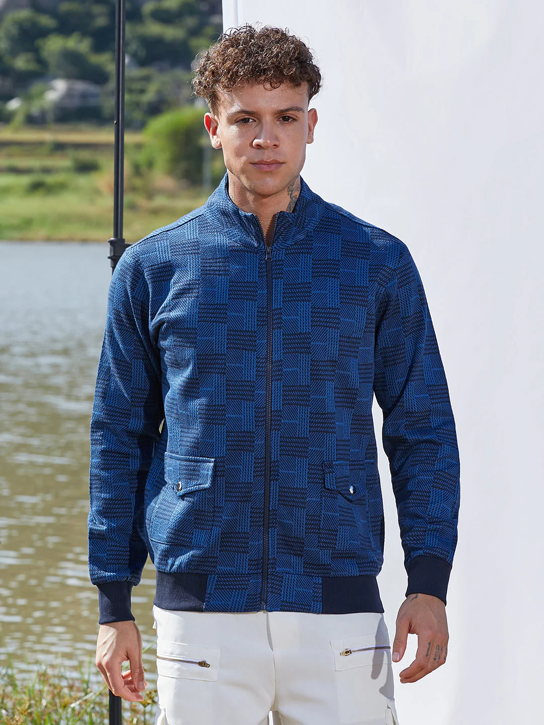 Textured Jacket With Flap Pocket - Image 2