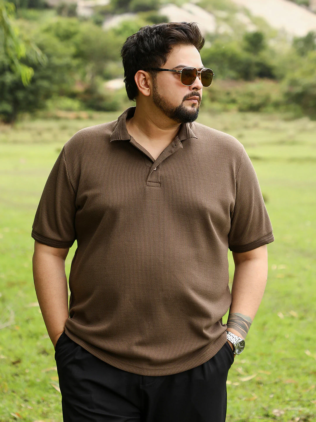 Textured-Knit Polo T-Shirt - Image 29