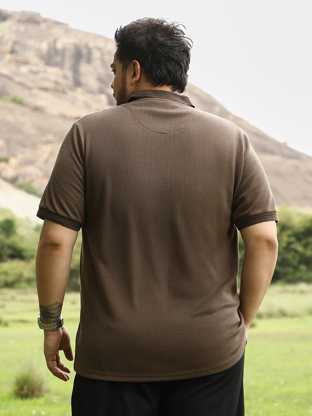 Textured-Knit Polo T-Shirt - Image 4