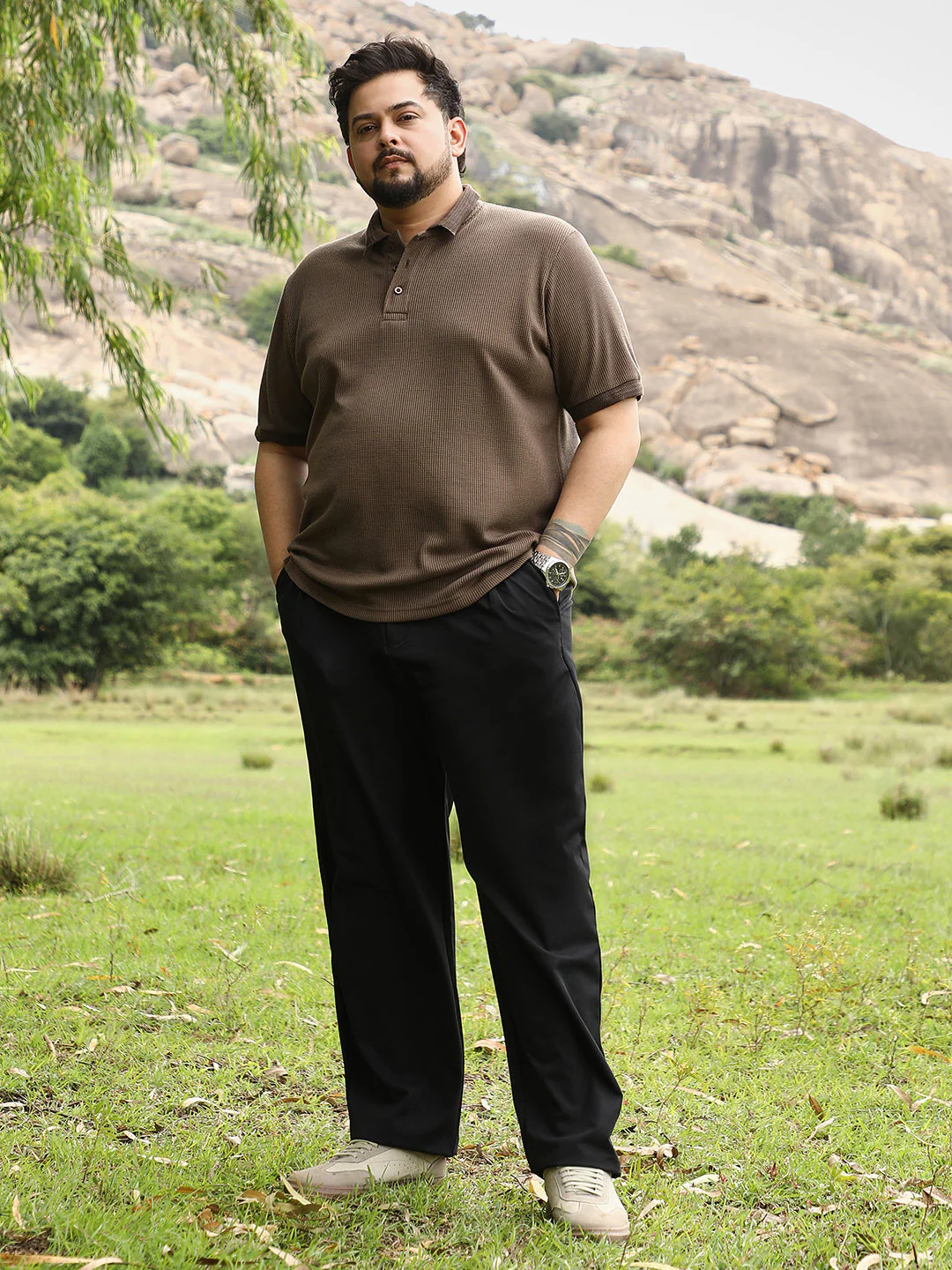 Textured-Knit Polo T-Shirt - Image 5