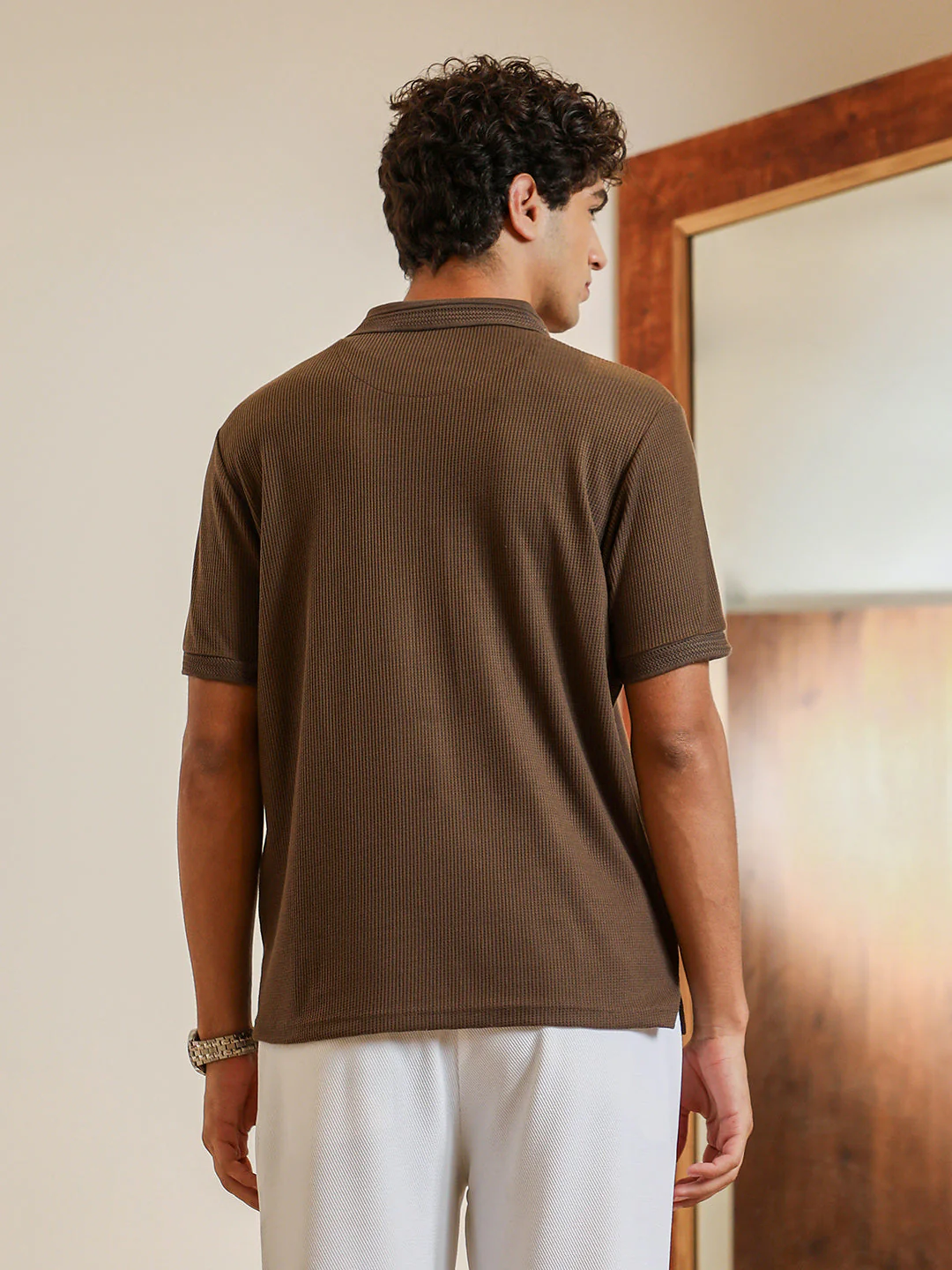 Textured-Knit Polo T-Shirt - Image 4