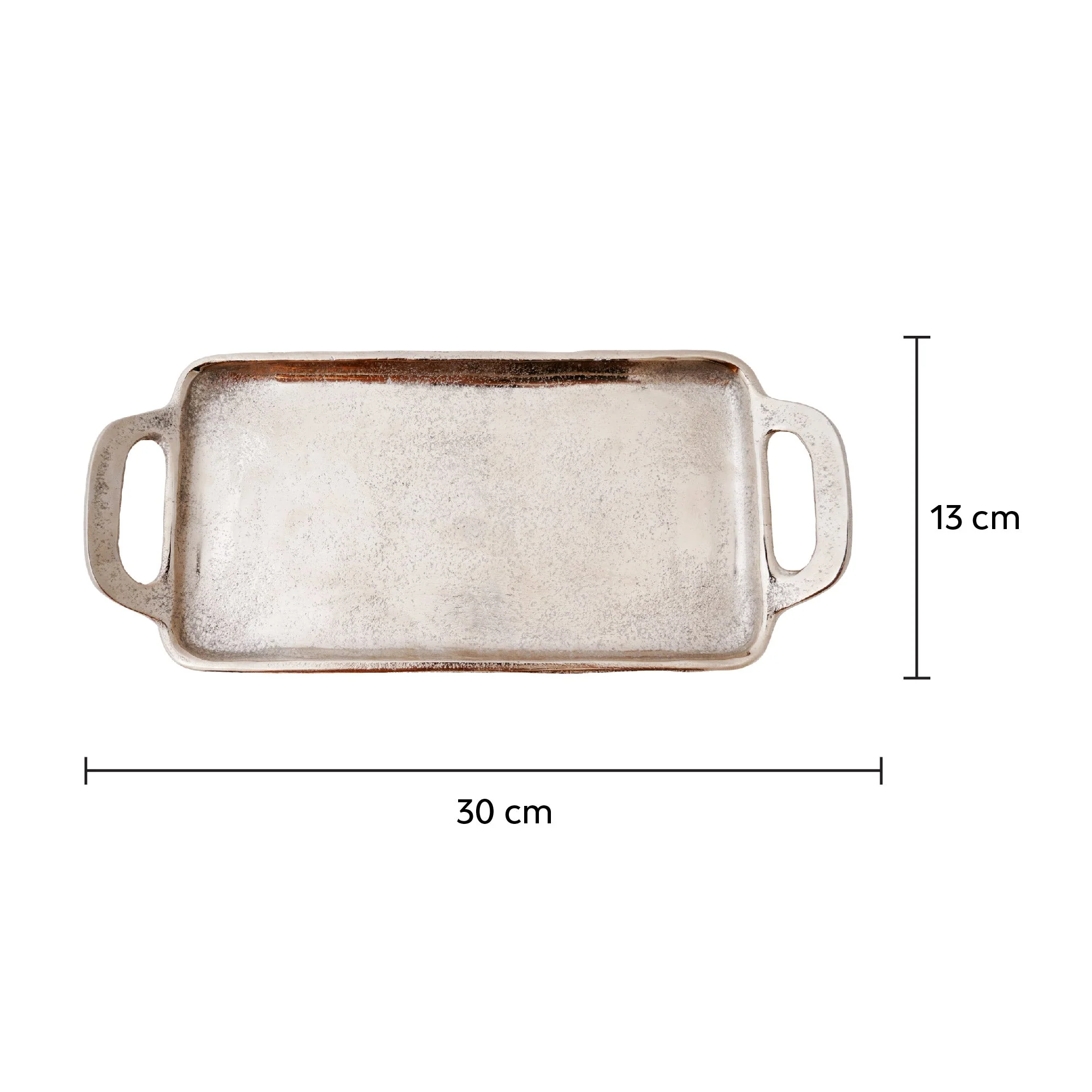 Textured Metallic Silver Decor Tray - Image 7