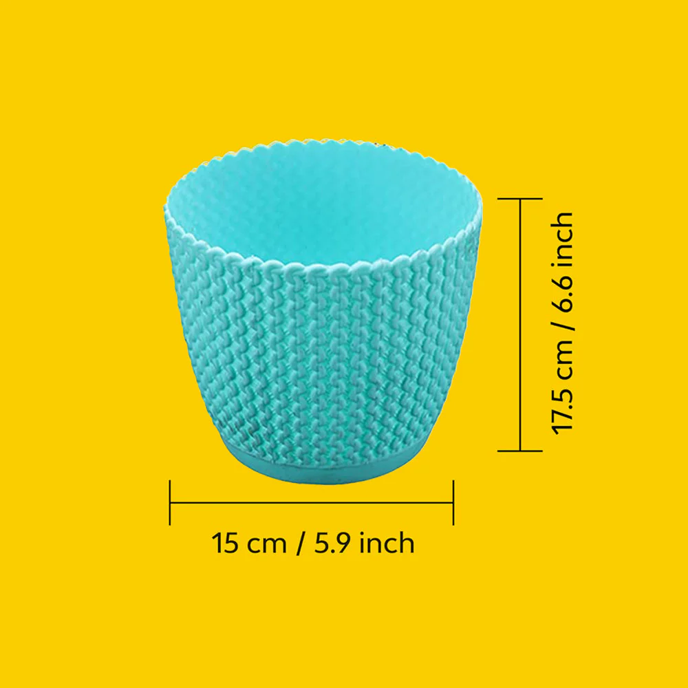 Textured Oval Garden Pots | Set Of 2 - Image 10