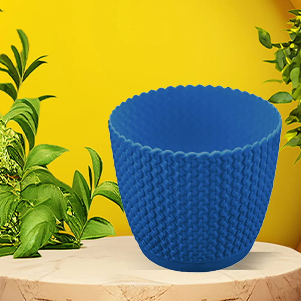 Textured Oval Garden Pots | Set Of 2 - Image 3