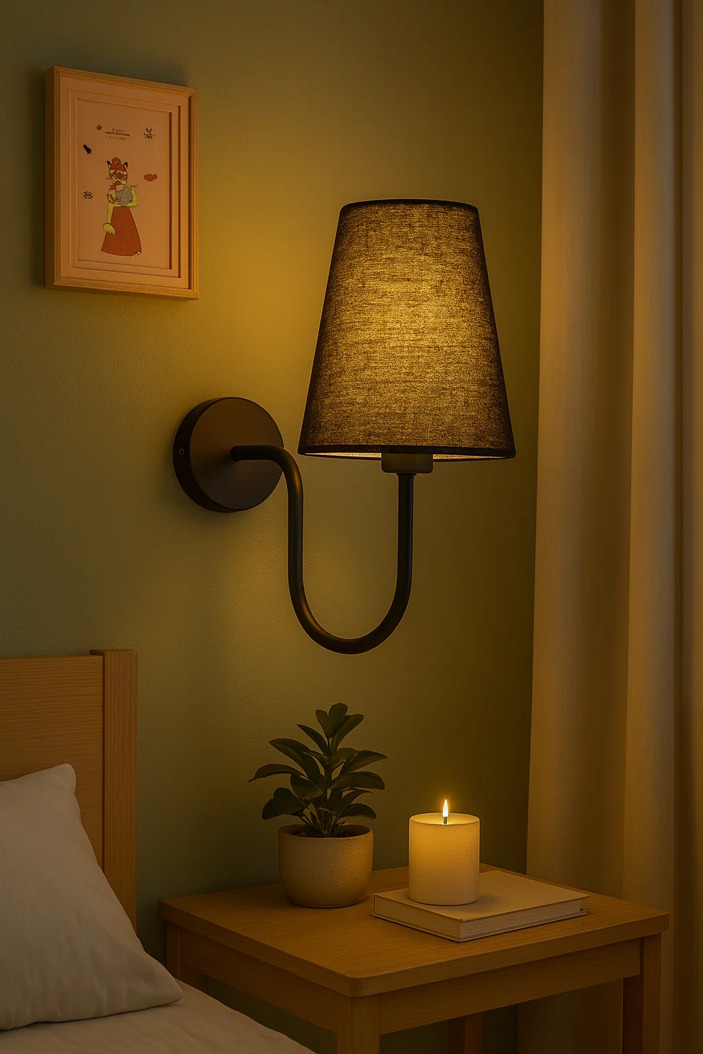 The Black Fabric Lamp Shade Wall Lights - Image 4