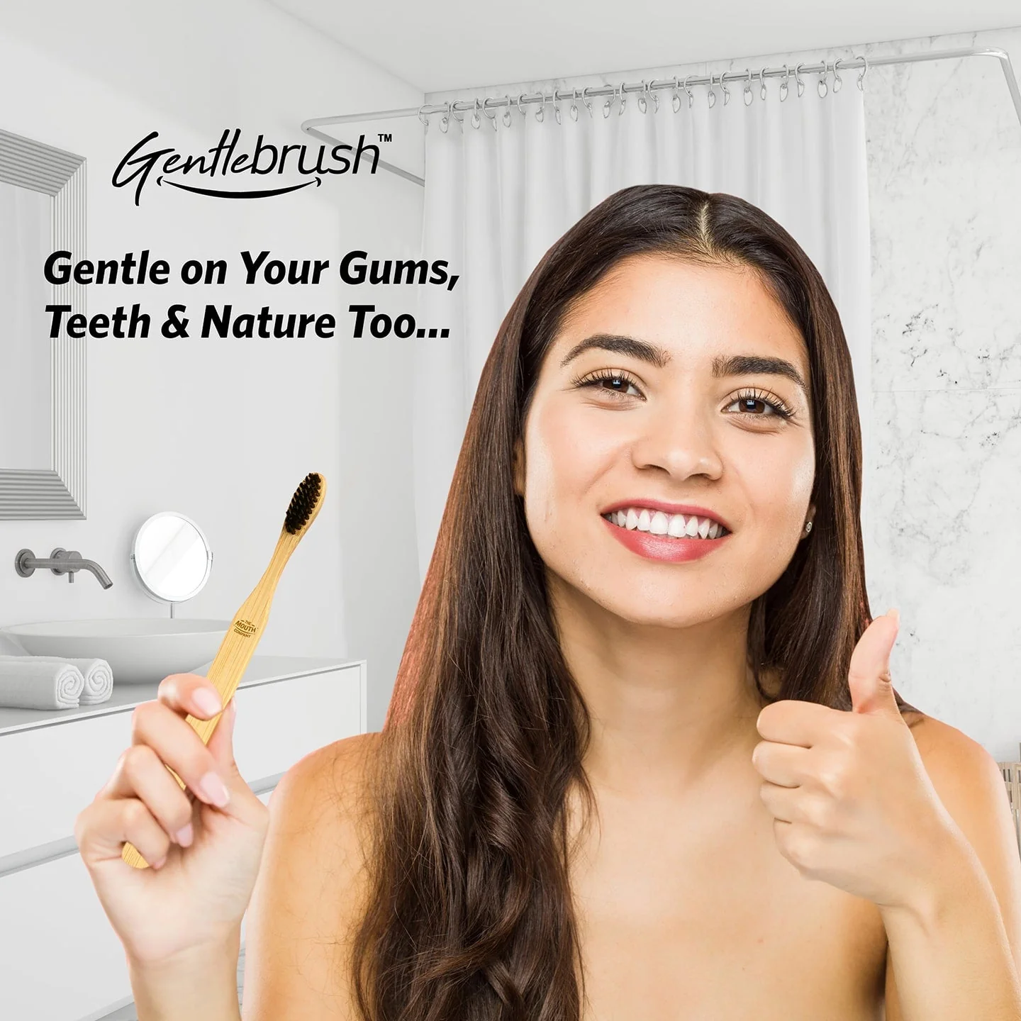 The Mouth Company Flat Handle Bamboo Toothbrush - Image 3