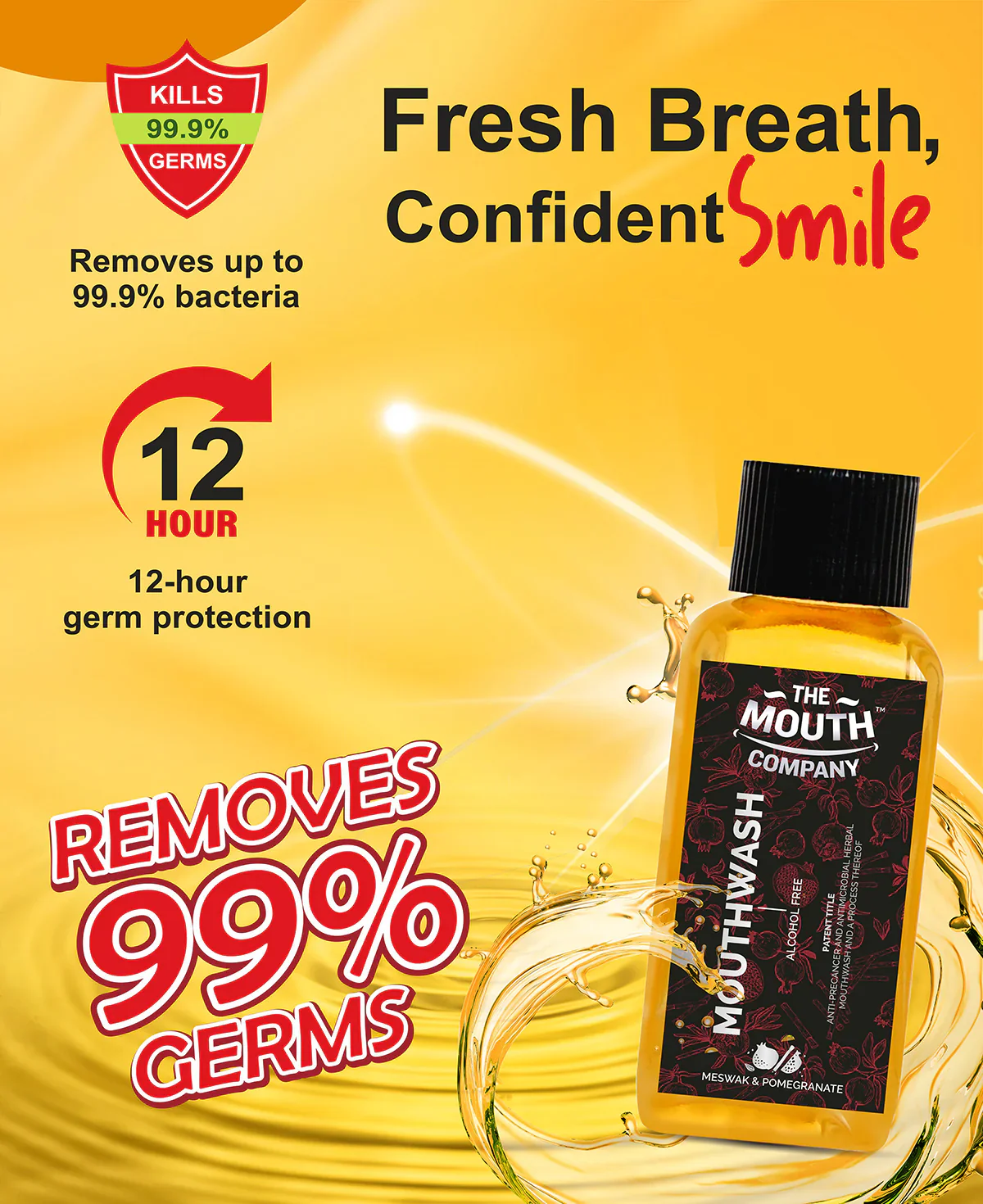 The Mouth Company Meswak & Pomegranate Mouthwash - 100 ml - Image 4