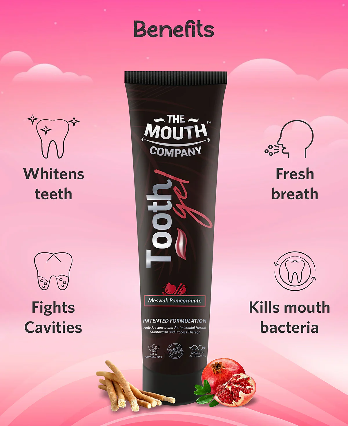 The Mouth Company Meswak & Pomegranate Toothgel 20gm - Image 3