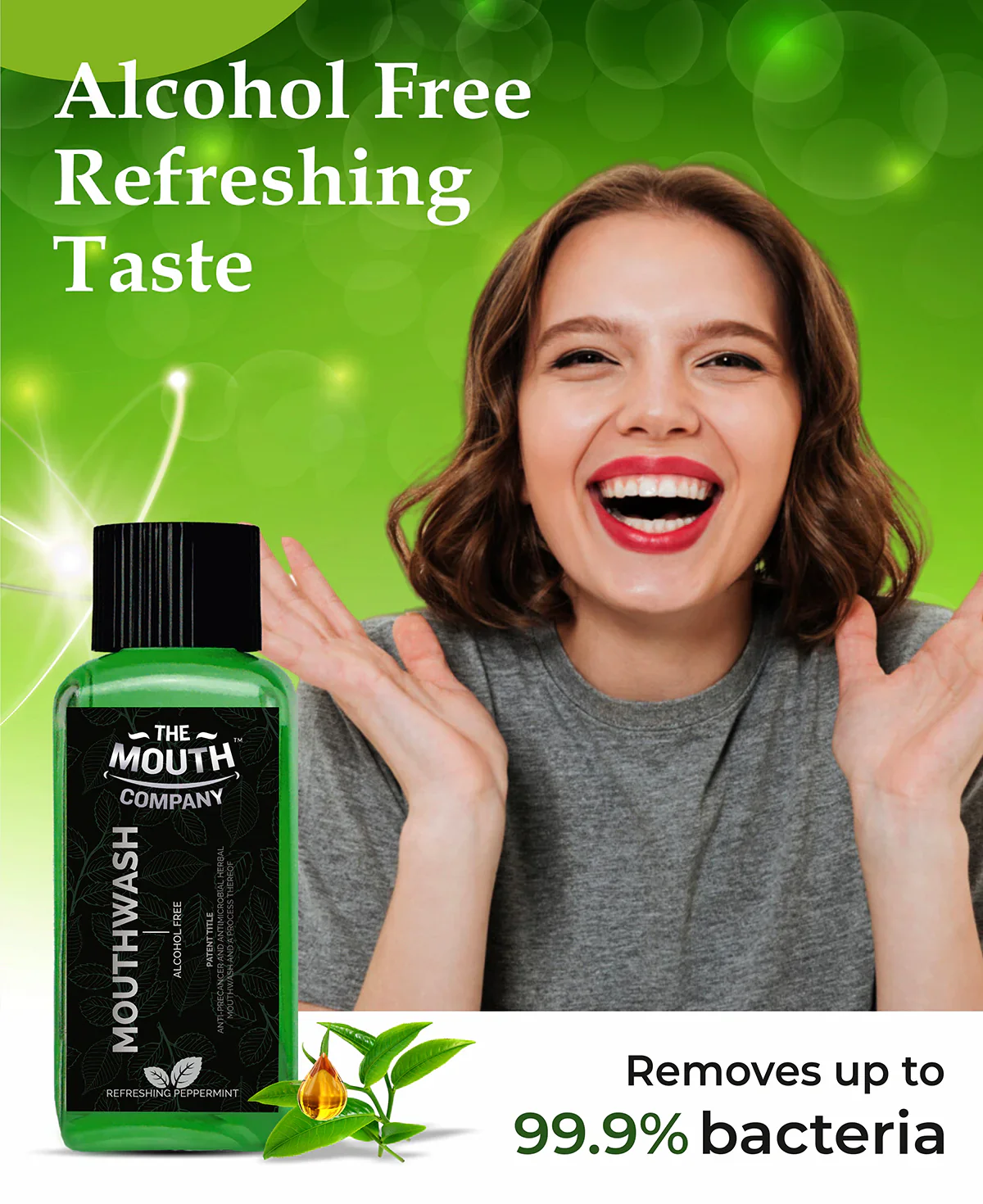 The Mouth Company Refreshing Peppermint Mouthwash - 100 ml - Image 3