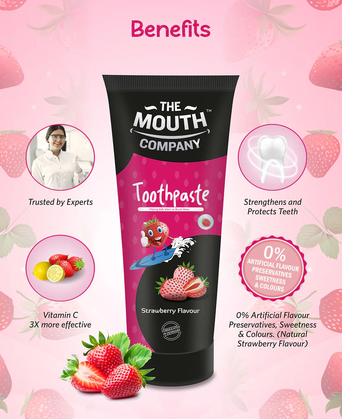 The Mouth Company Strawberry Toothpaste 50g - Image 5