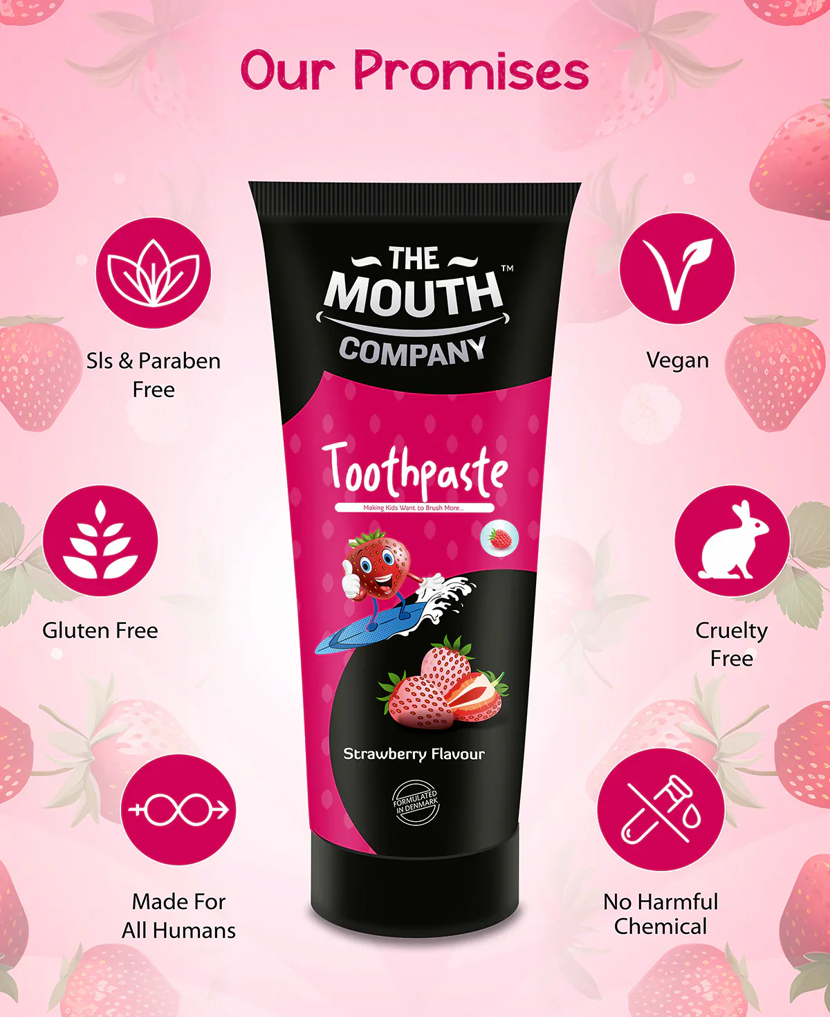 The Mouth Company Strawberry Toothpaste 50g - Image 6