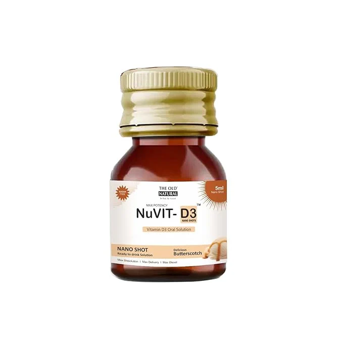 The Old Natural Nuvit D3 Vitamin D3 I Sugar Free Nano Shots I Once In A Week - 5Ml (Butterscotch) (Pack Of 2) - Image 3